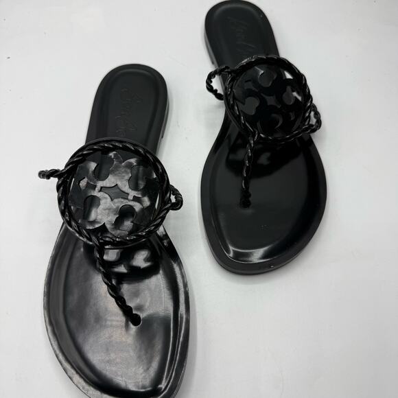 NEW NWT Tory Burch x BonBon Miller Twist Sandals Black Size 10 - Picture 2 of 7